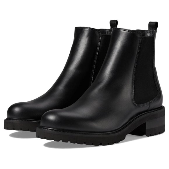 New! LA CANADIENNE Conner Leather Chelsea Bootie Black Size 7 M DD501 - Picture 1 of 7